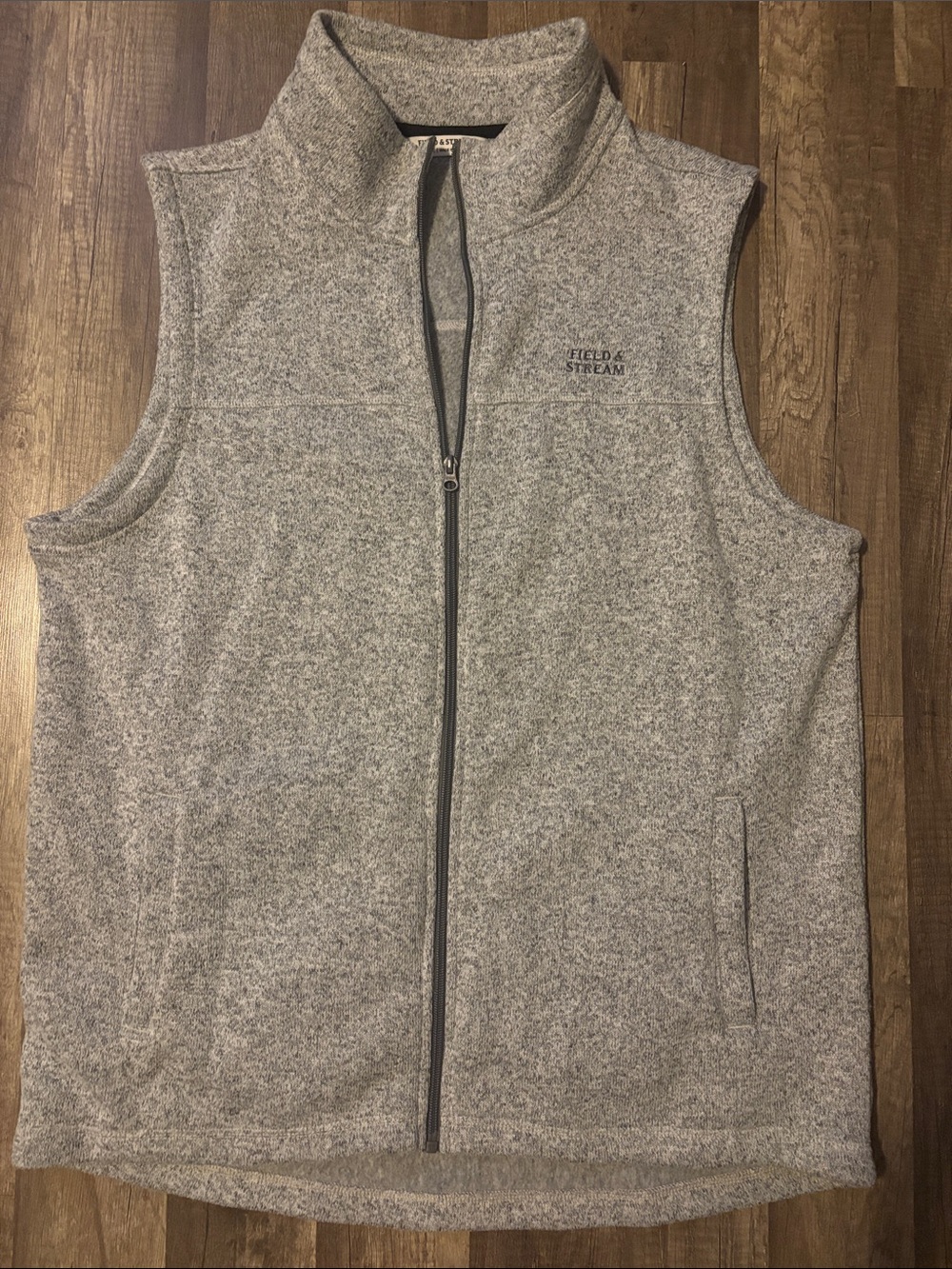 Field & Stream Light Gray Heather Full-Zip Fleece Vest